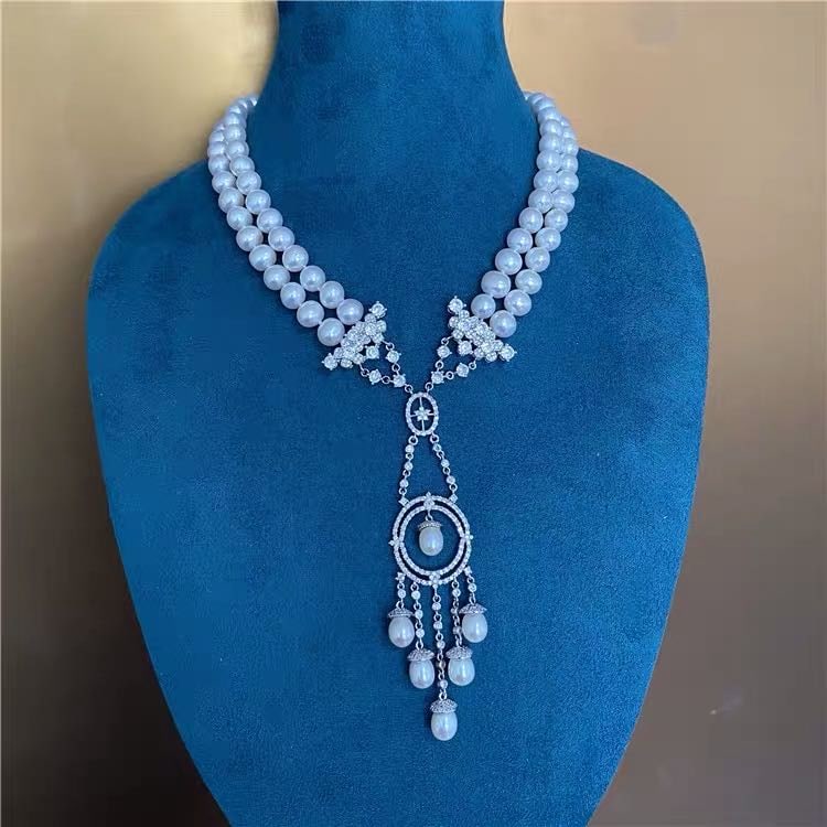 Natural Pearl Necklace 925 Silver Pendant: Natural Pearl Necklace 925 Silver Pendant ****** Metal: Natural Pearl / Color: White / Pearl Diameter 10mm, Necklace Length 45mm