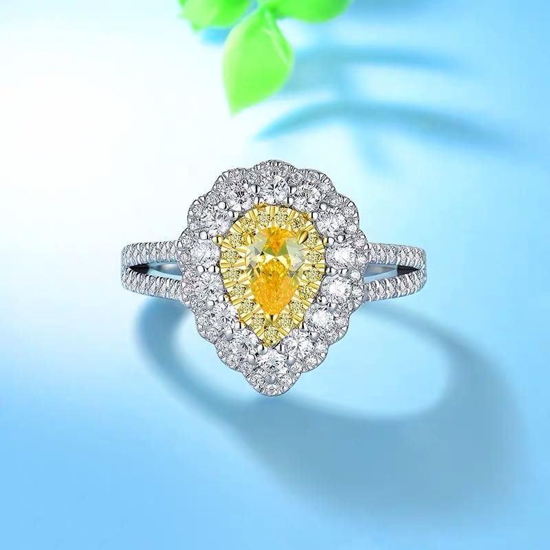 925 Silver Yellow Gem Ring: 925 Silver Yellow Gem Ring ****** Metal: 925 Silver / Main Stone: Yellow Gem / Color: Yellow / Size: 13*16mm