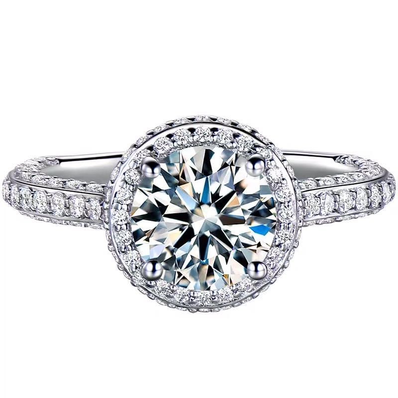 925 Silver 2ct Gem Ring - 5