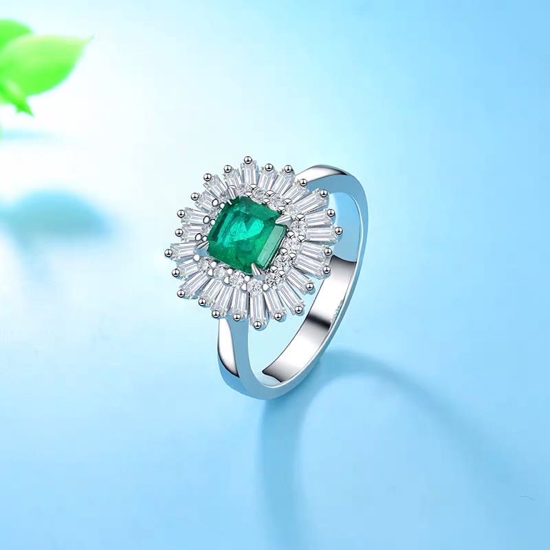 925 Silver Emerald Ring - 2
