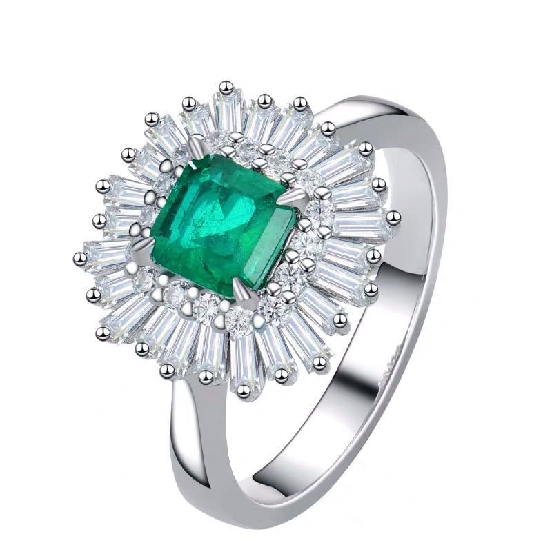 925 Silver Emerald Ring - 4