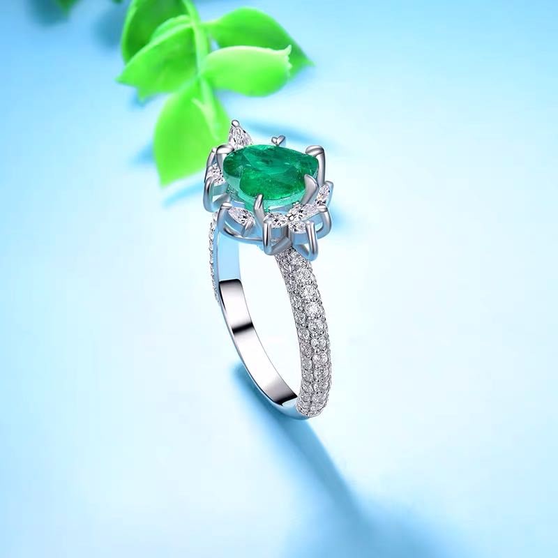 925 Silver 2ct Emerald Ring - 3