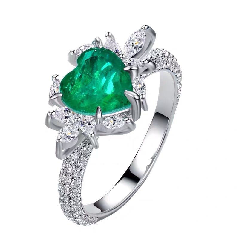 925 Silver 2ct Emerald Ring - 4