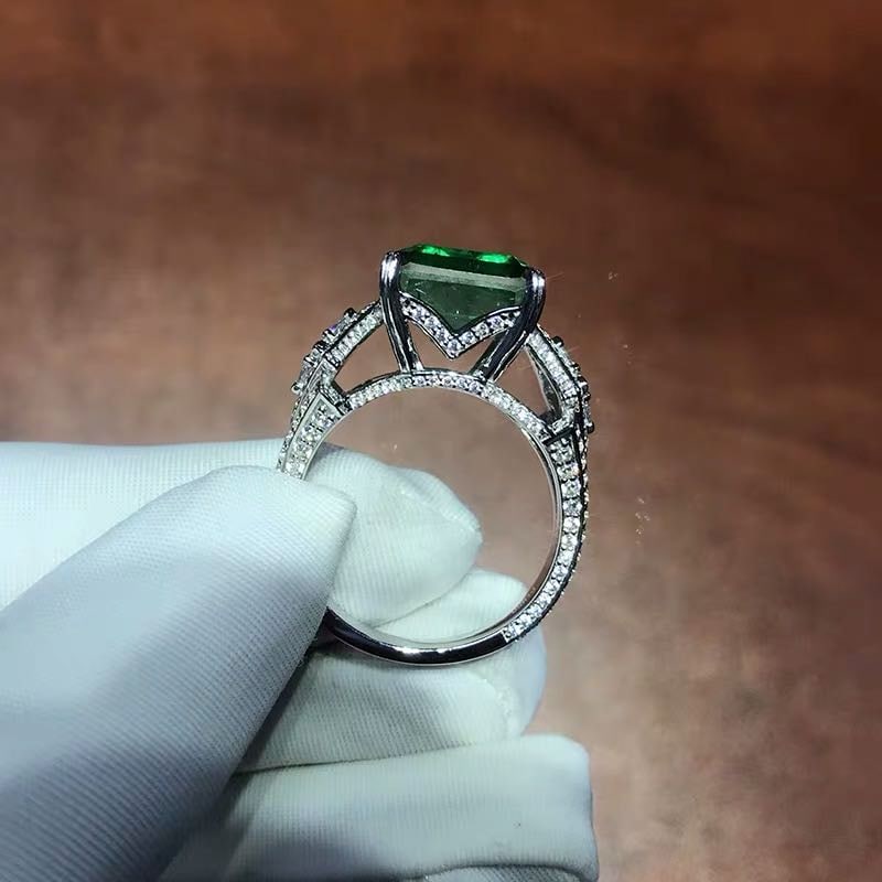 925 Silver 6ct Emerald Ring - 4