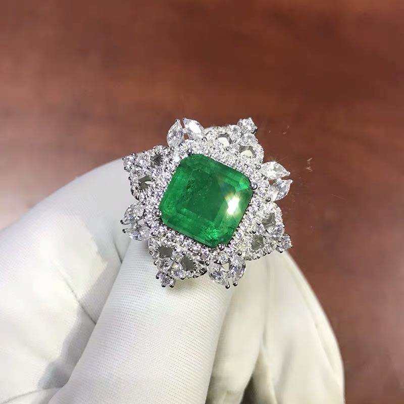 925 Silver 6ct Emerald Ring - 2