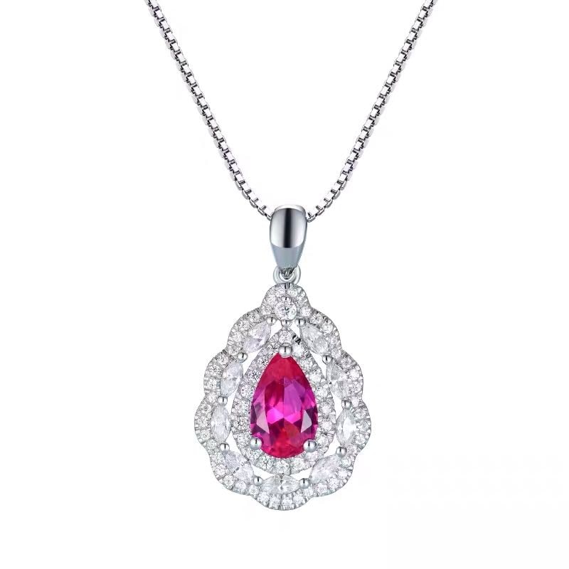 925 Silver Ruby Necklace - 4