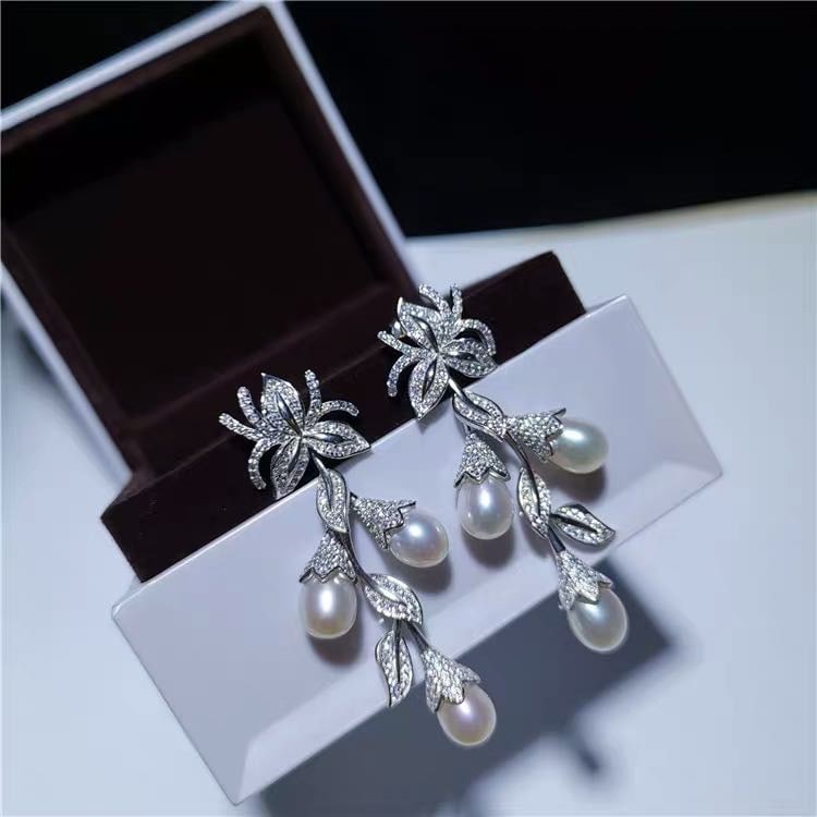 Natural Pearl 925 Silver Earrings (1 of 5)