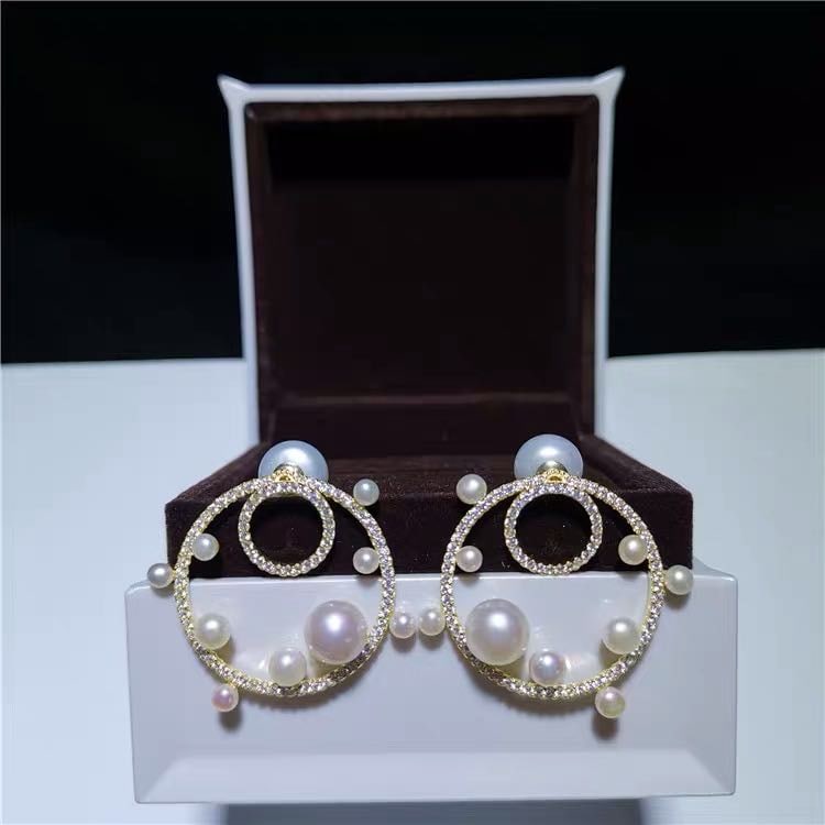 Natural Pearl 925 Silver Earrings (1 of 5)