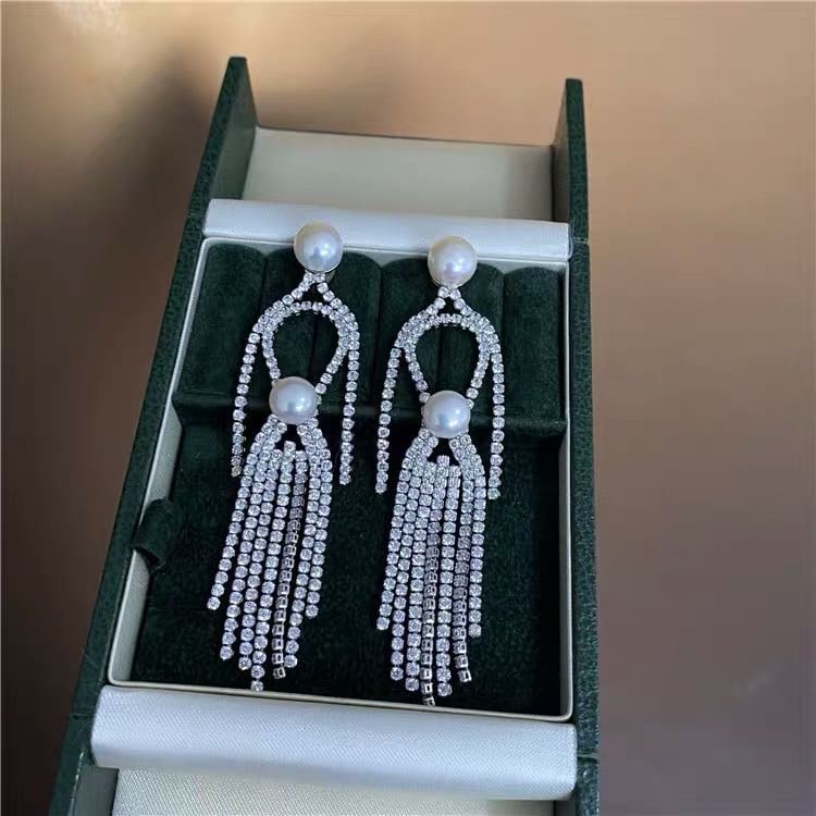 Natural Pearl 925 Silver Earrings (1 of 4)