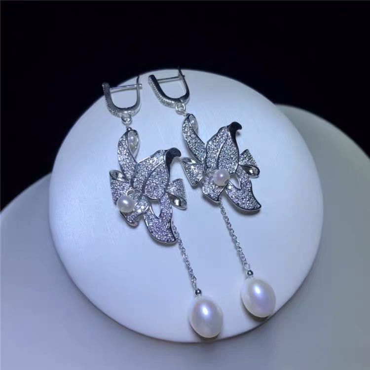 Natural Pearl 925 Silver Earrings (1 of 4)