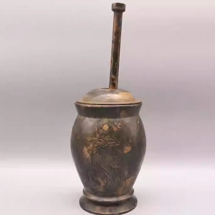 Pure copper mortar and pestle: Dimensions: Height 23.5cm Weight: 1128g