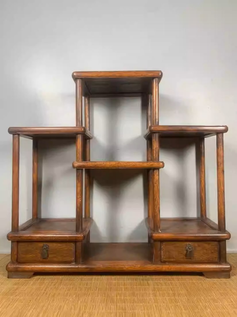 Rosewood display shelf with drawers (1 of 5)