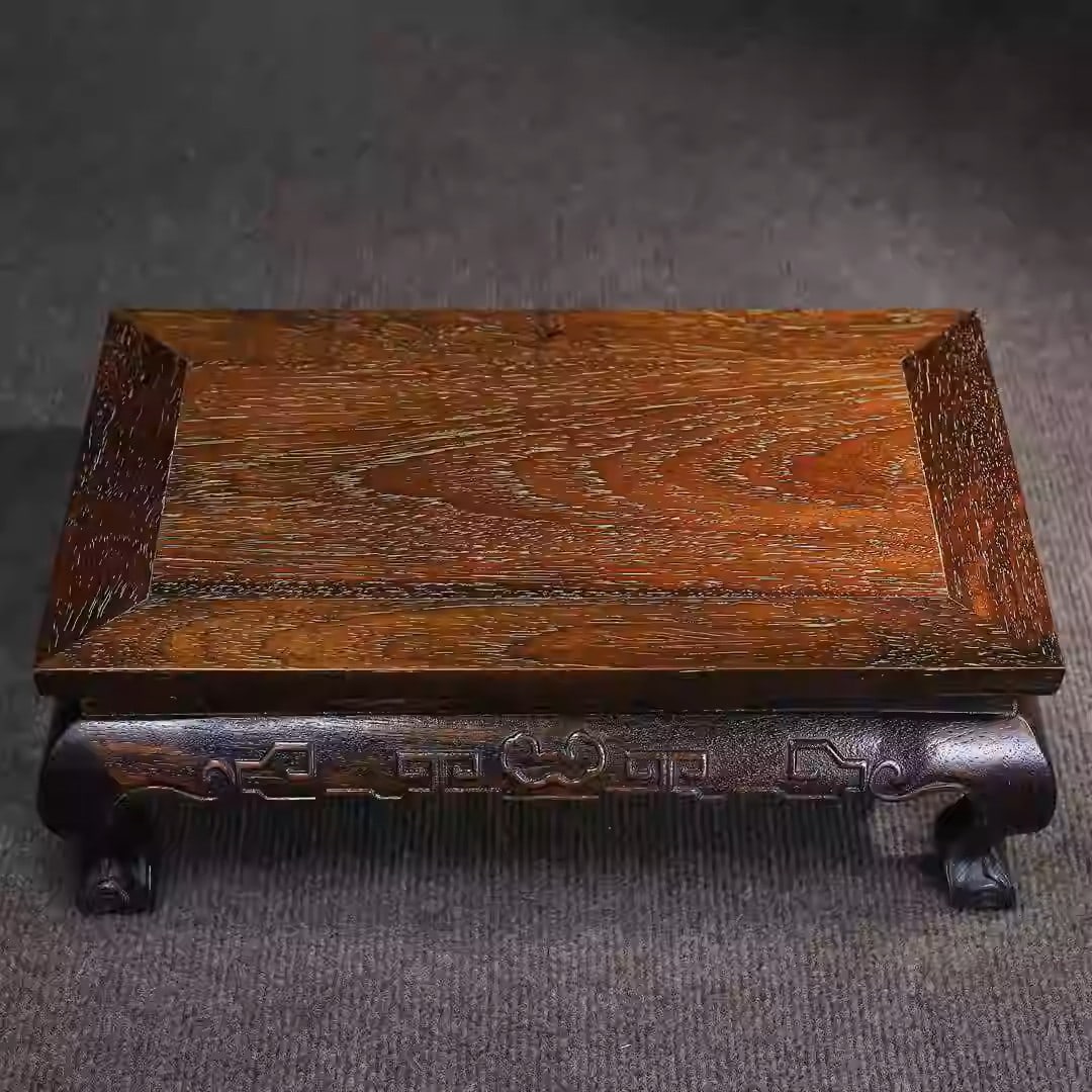 Rosewood intricately carved tea table (1 of 5)