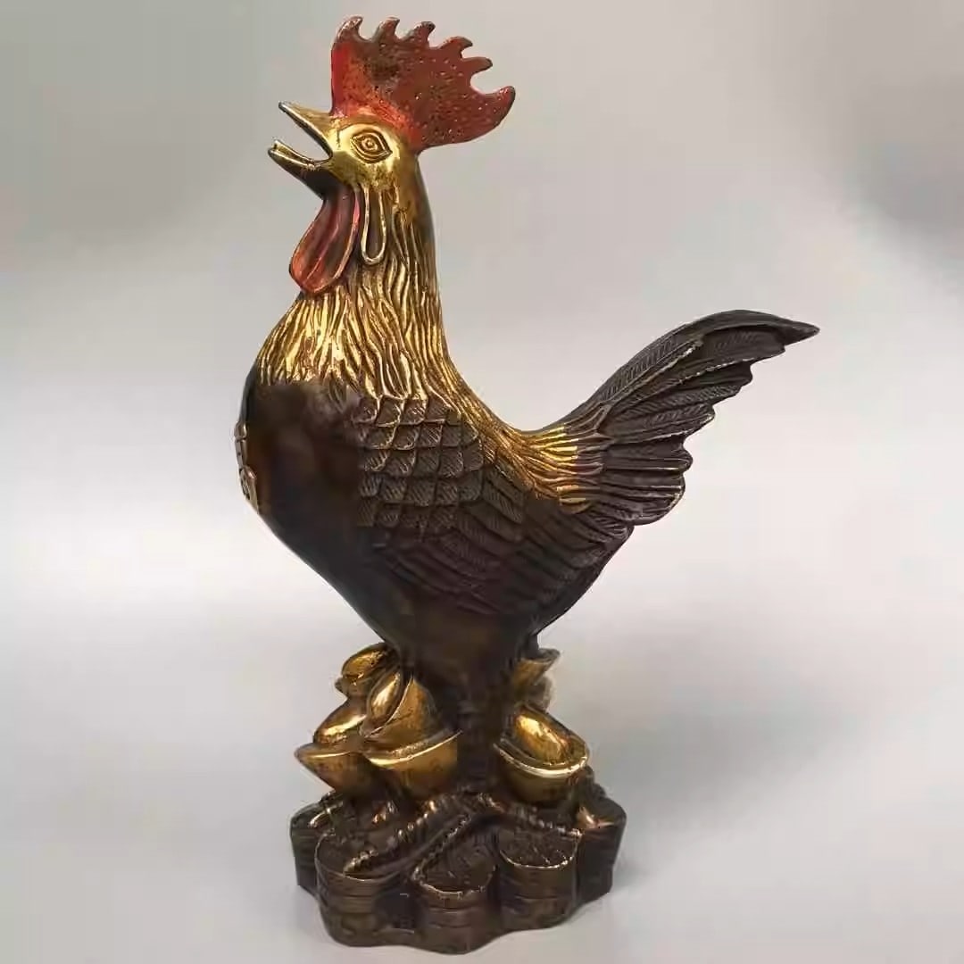 Gilt bronze rooster (1 of 5)