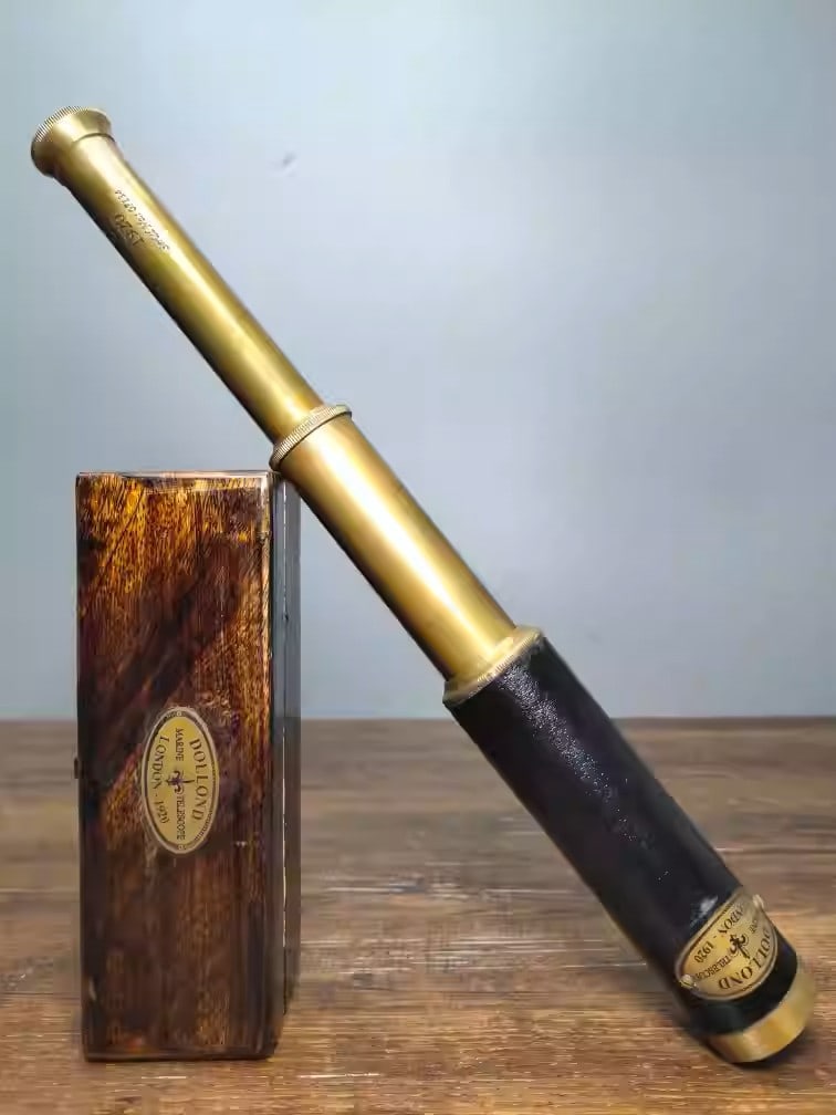 Pure copper-clad cowhide retractable high-magnification telescope (1 of 5)