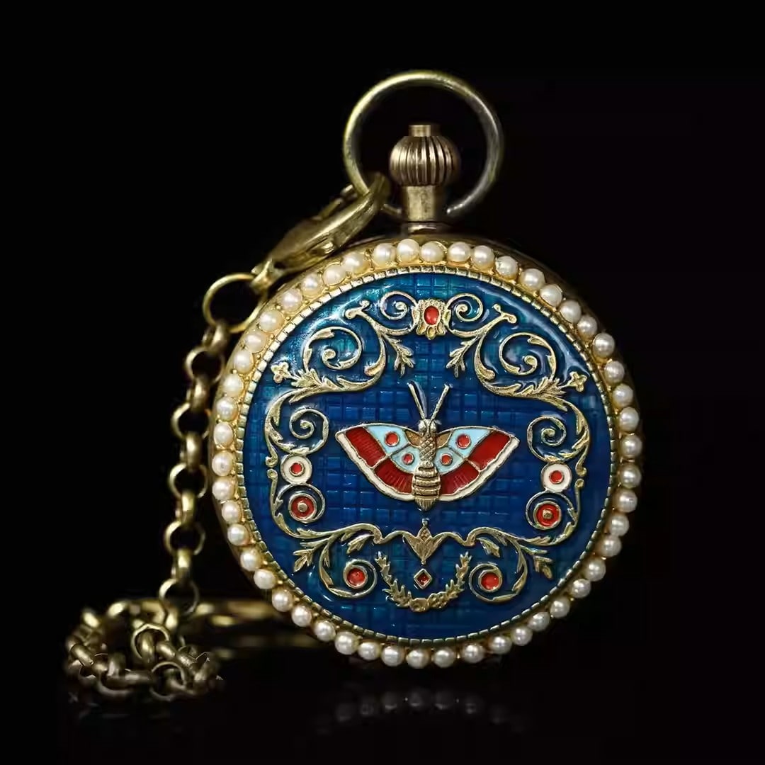 Double-opening pure copper mechanical pocket watch (1 of 5)