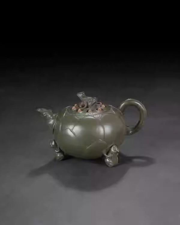 Yixing Zisha Teapot with Frog and Lotus Seeds (1 of 5)