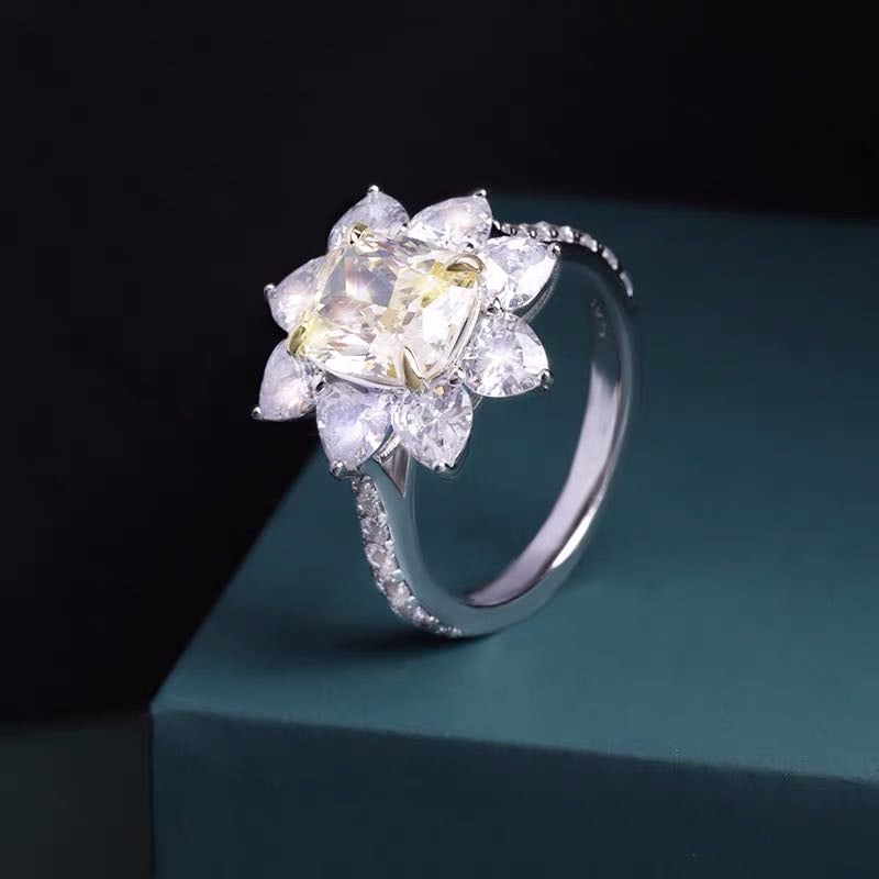 925 Silver Yellow Gem Ring - 2