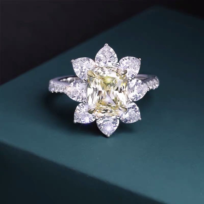 925 Silver Yellow Gem Ring - 3