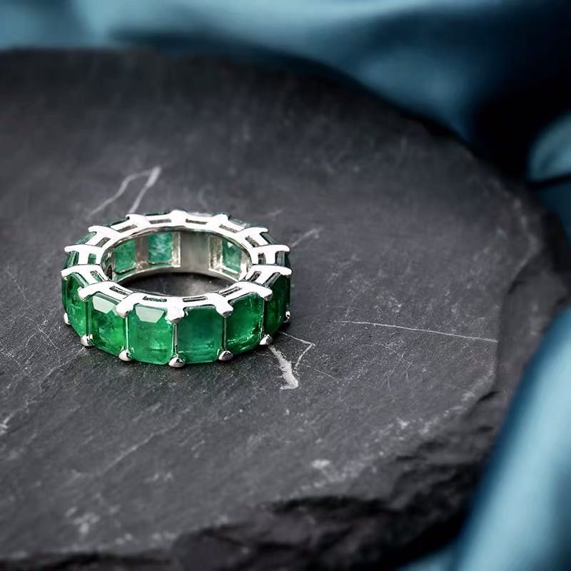 925 Silver Emerald Ring - 4