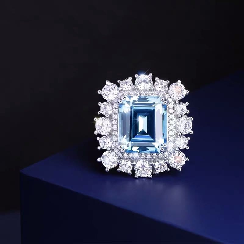 925 Silver Topaz Ring: 925 Silver Topaz Ring ****** Metal: 925 Silver / Main Stone: Topaz / Color: Blue / Size: 20*22mm / Diameter 17mm