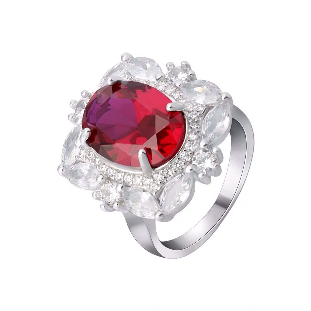 925 Silver Ruby Ring - 5