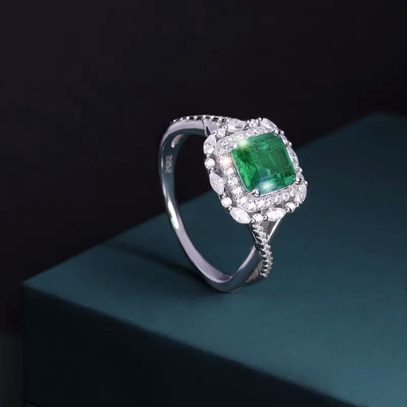 925 Silver Emerald Ring - 2