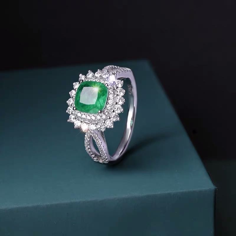 925 Silver Emerald Ring - 2