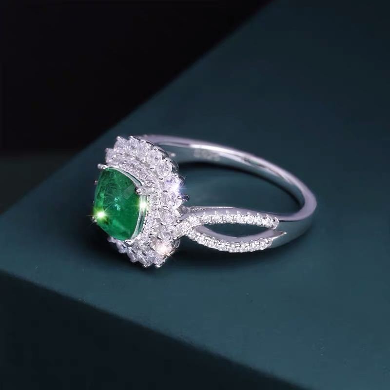 925 Silver Emerald Ring - 3