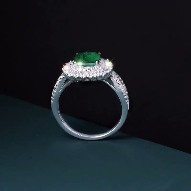 925 Silver Emerald Ring - 4