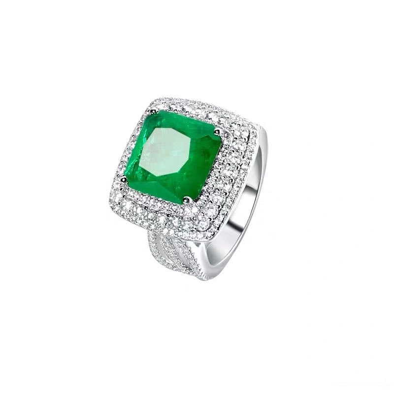 925 Silver Emerald Ring - 3