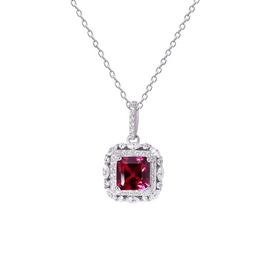 925 Silver Ruby Necklace - 4