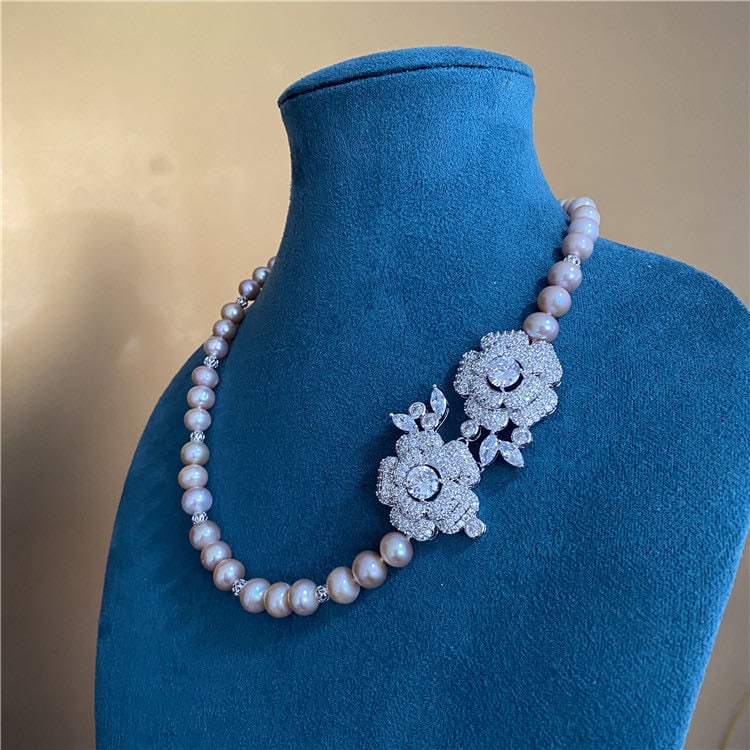 Natural Pearl Necklace 925 Silver Pendant (1 of 5)