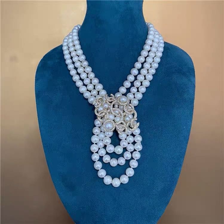 Natural Pearl Necklace 925 Silver Pendant (1 of 5)