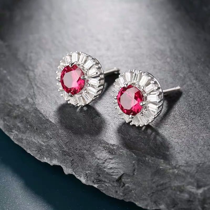 925 Silver Ruby Earrings (1 of 4)