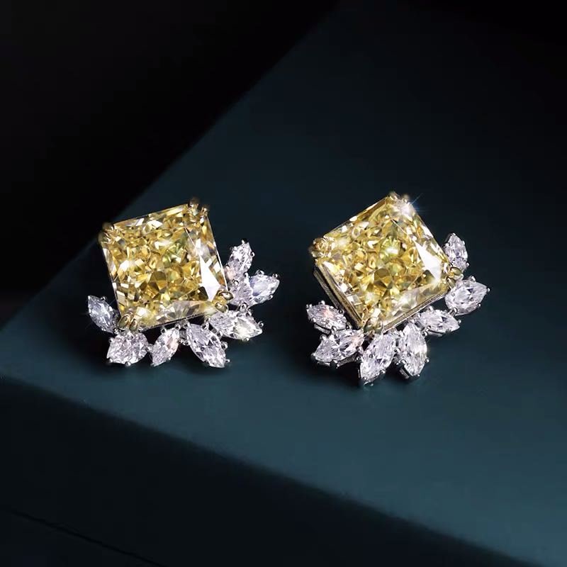 925 Silver Yellow Gem Earrings: 925 Silver Yellow Gem Earrings ****** Metal: 925 Silver / Main Stone: Yellow Gem / Color: Yellow / Earring Size: 12*17mm
