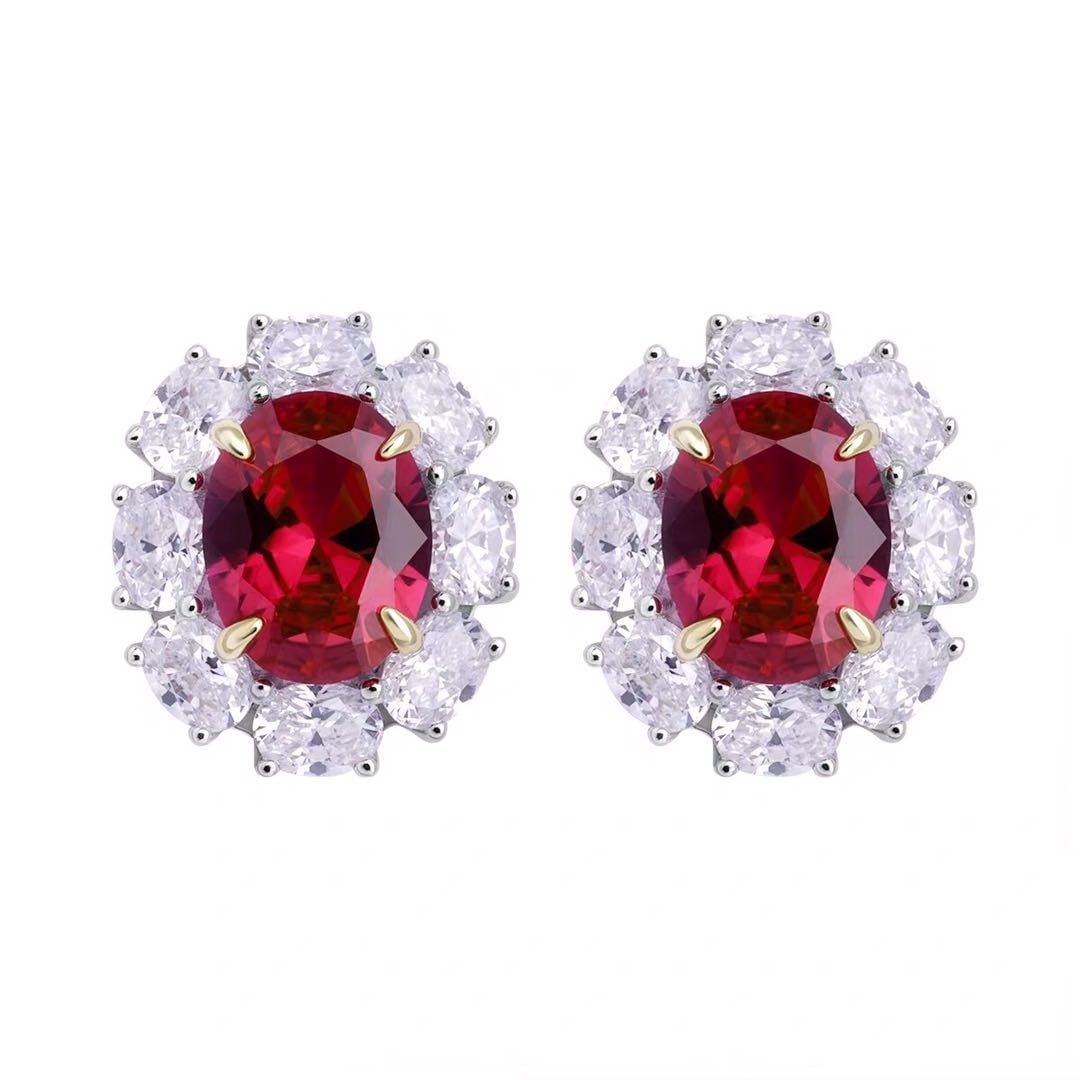 925 Silver Ruby Earrings - 5