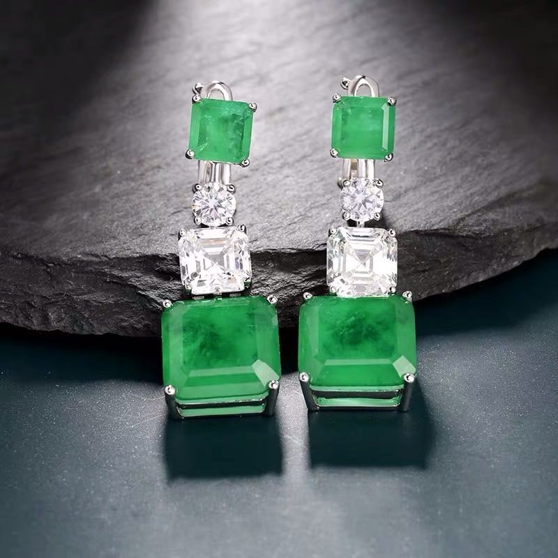 925 Silver Emerald Earrings (1 of 3)