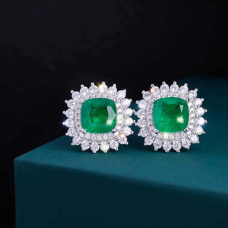 925 Silver Emerald Earrings (1 of 4)