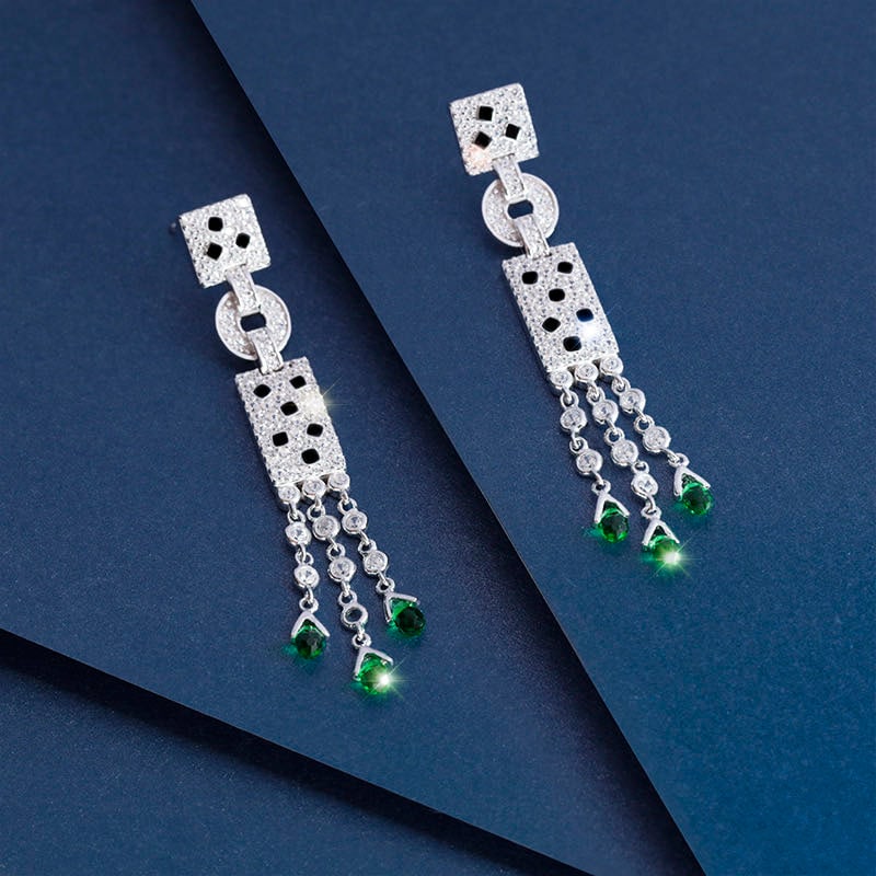 925 Silver Emerald Earrings (1 of 5)