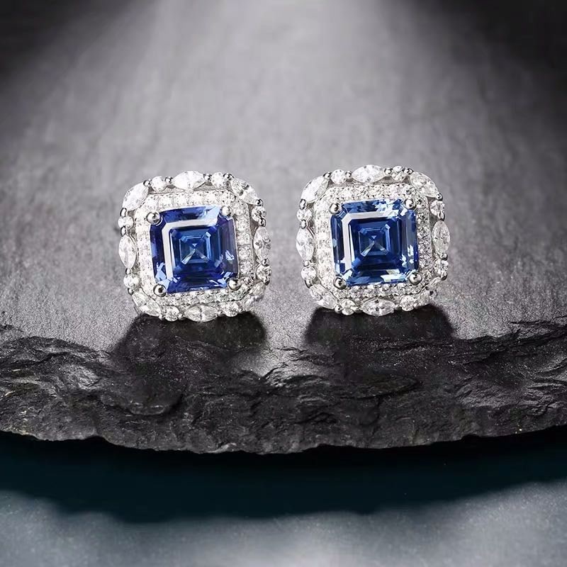 925 Silver Tanzanite Earrings: 925 Silver Tanzanite Earrings ****** Metal: 925 Silver / Main Stone: Tanzanite / Color: Blue / Earrings Size: 12*12mm
