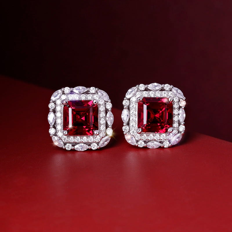 925 Silver Ruby Earrings (1 of 3)