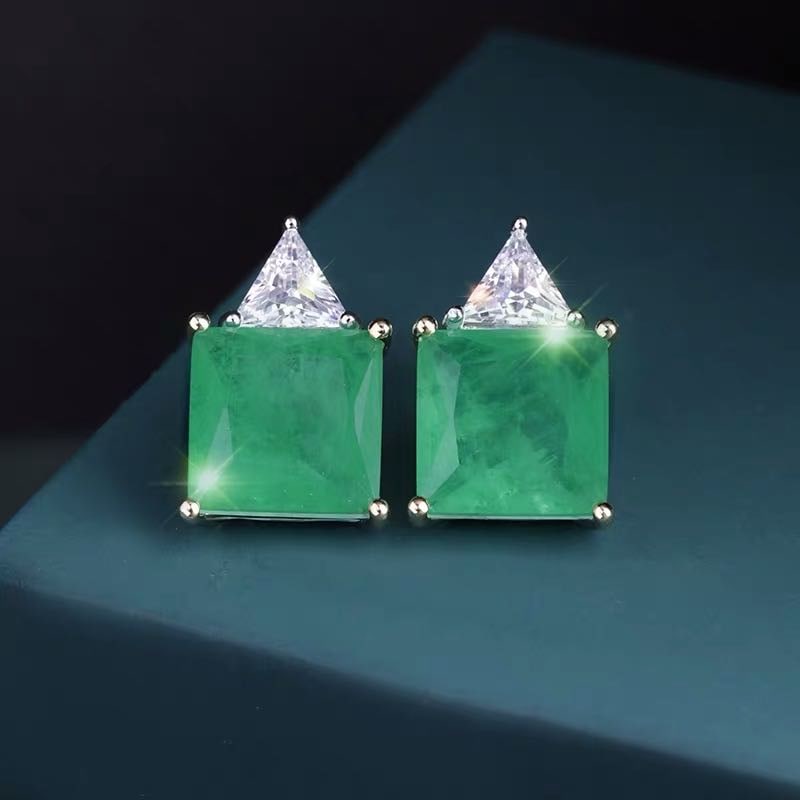 925 Silver Emerald Earrings (1 of 5)
