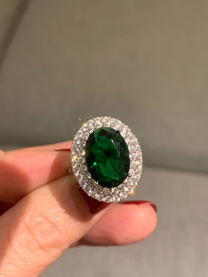925 Silver Emerald Ring - 3