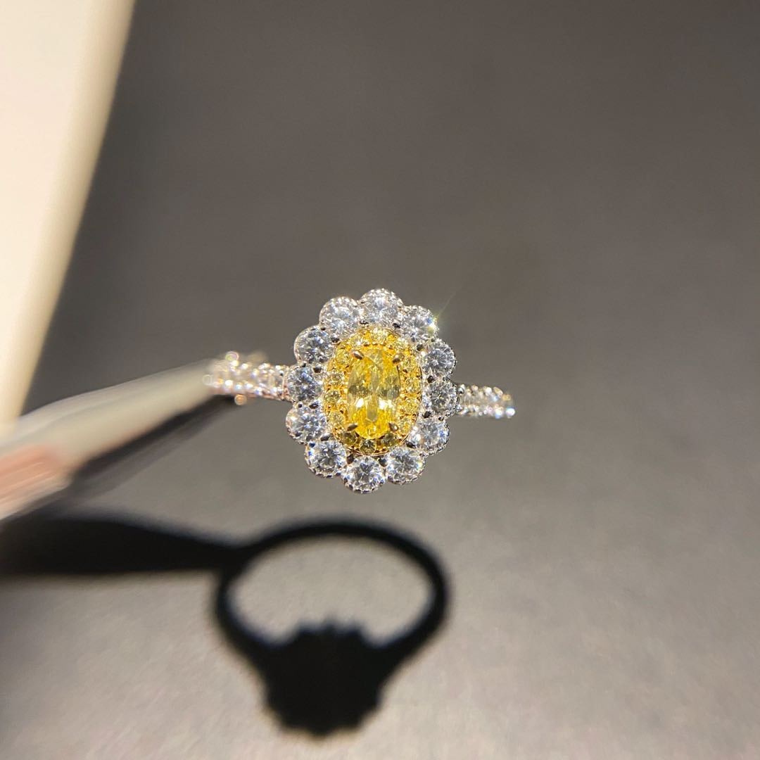 925 Silver Yellow Gem Ring - 2