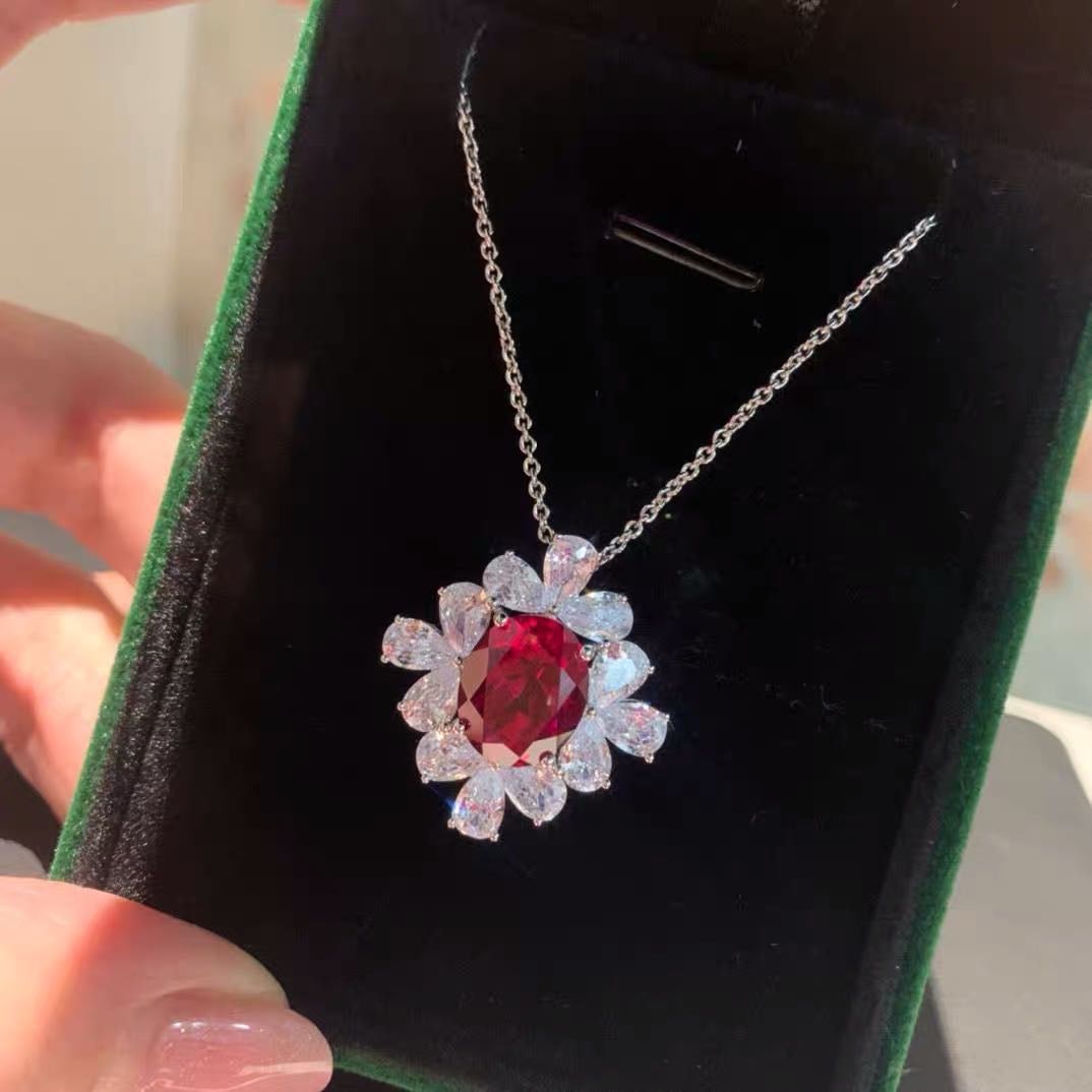 925 Silver 4ct Ruby Pendant - 2