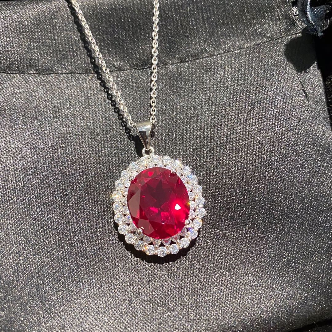 925 Silver 8ct Ruby Pendant - 2