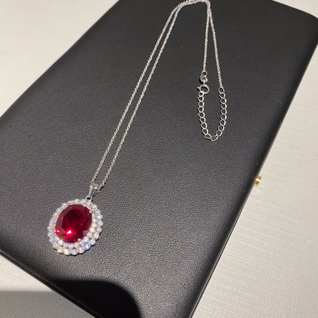 925 Silver 8ct Ruby Pendant - 3