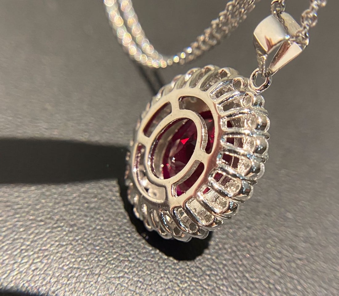 925 Silver 8ct Ruby Pendant - 4