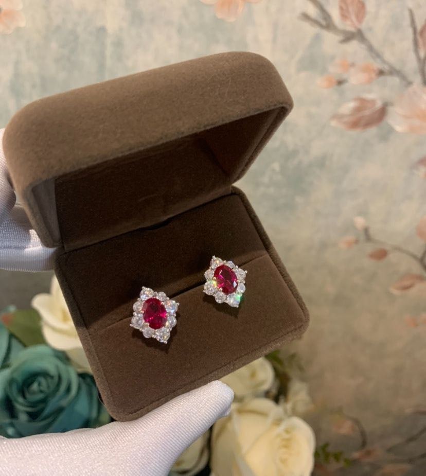 925 Silver Ruby Earrings - 3